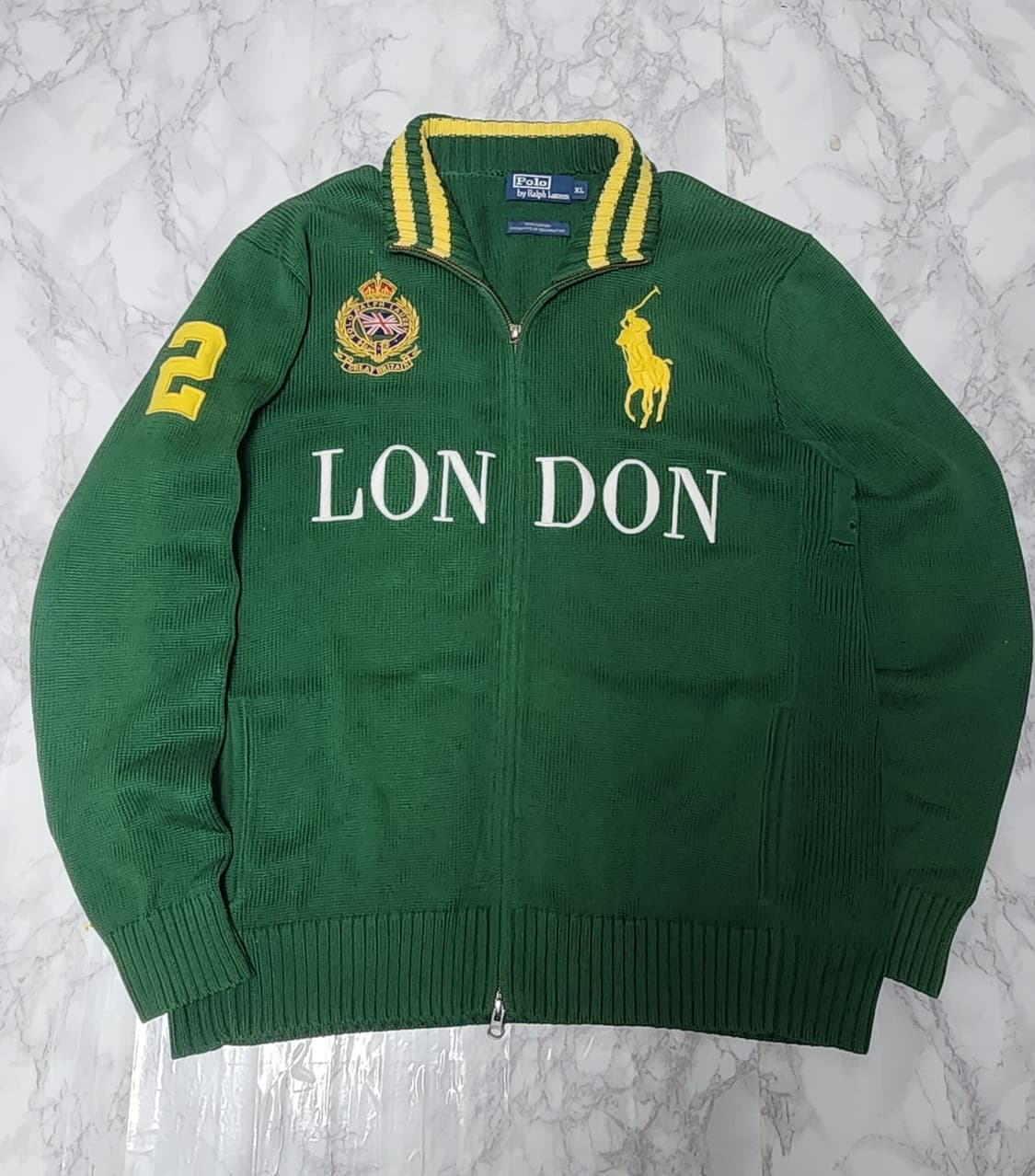 폴로 랄프로렌 빅포니 딥그린 런던 니트 집업 자켓 상품이미지3