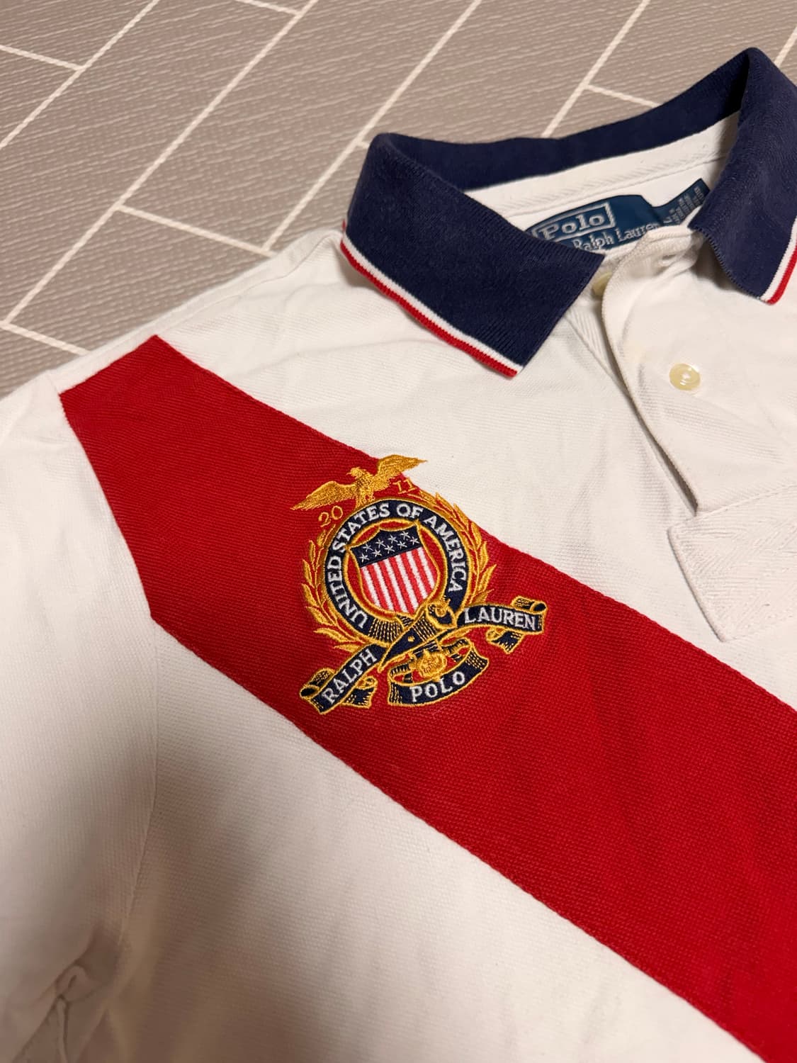 폴로 빅포니 성조기 반팔 럭비티 화이트 (2) 상품이미지3