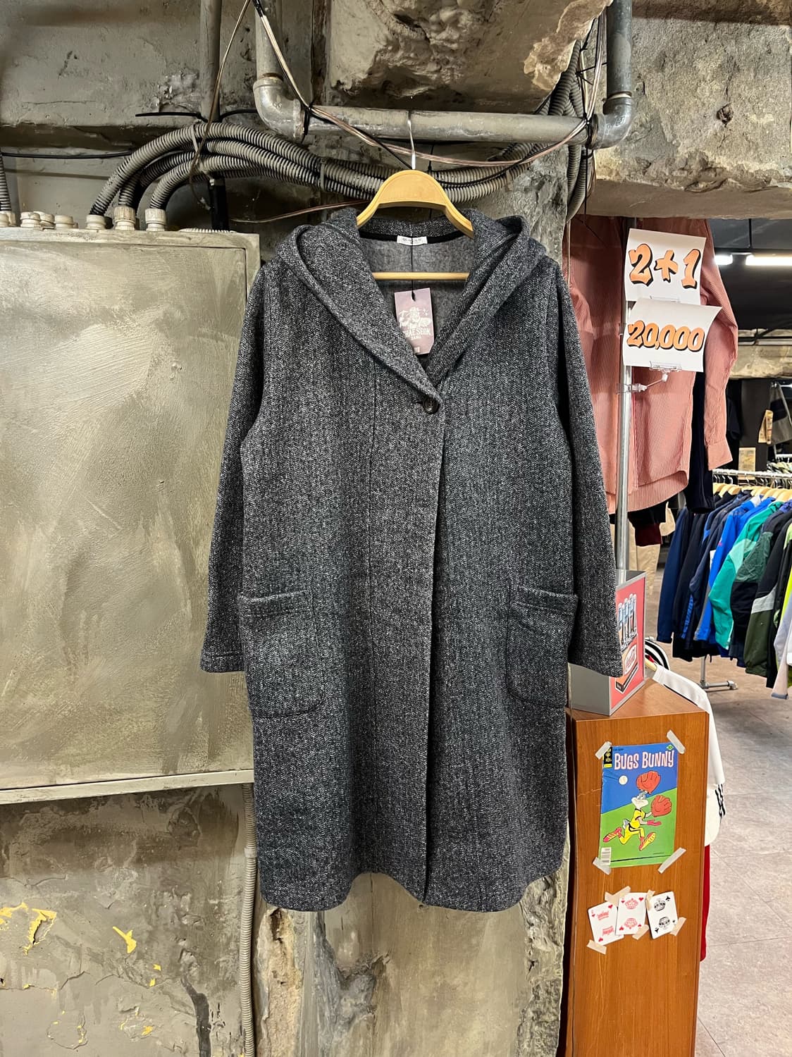 빈티지 후드 코트 그레이 M #csz2962 상품이미지1