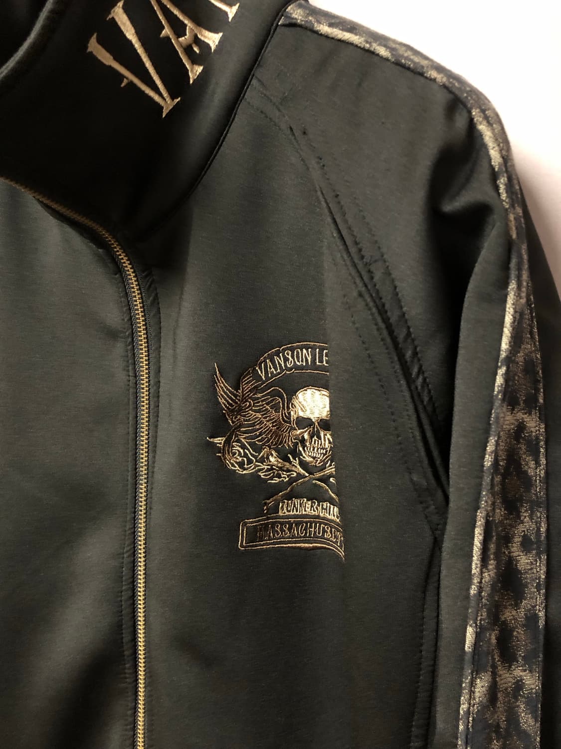 밴슨 스컬자수 레오파드 져지 상품이미지3