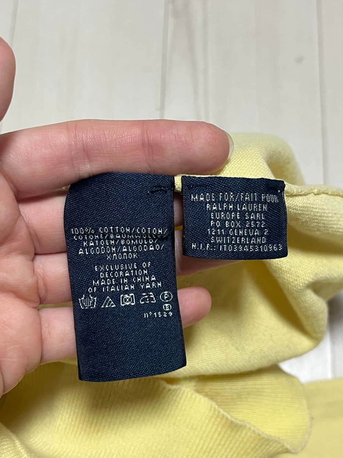 폴로 코튼 니트 연노랑 상품이미지3