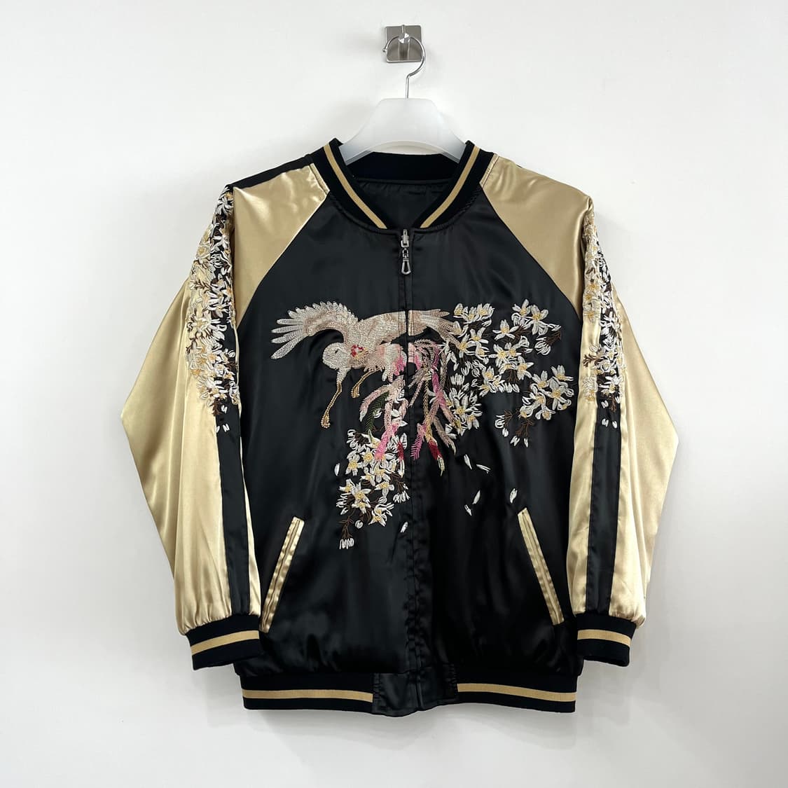 JPN 학 벚꽃 자수로고 리버시블 양면 스카잔 자켓 상품이미지3