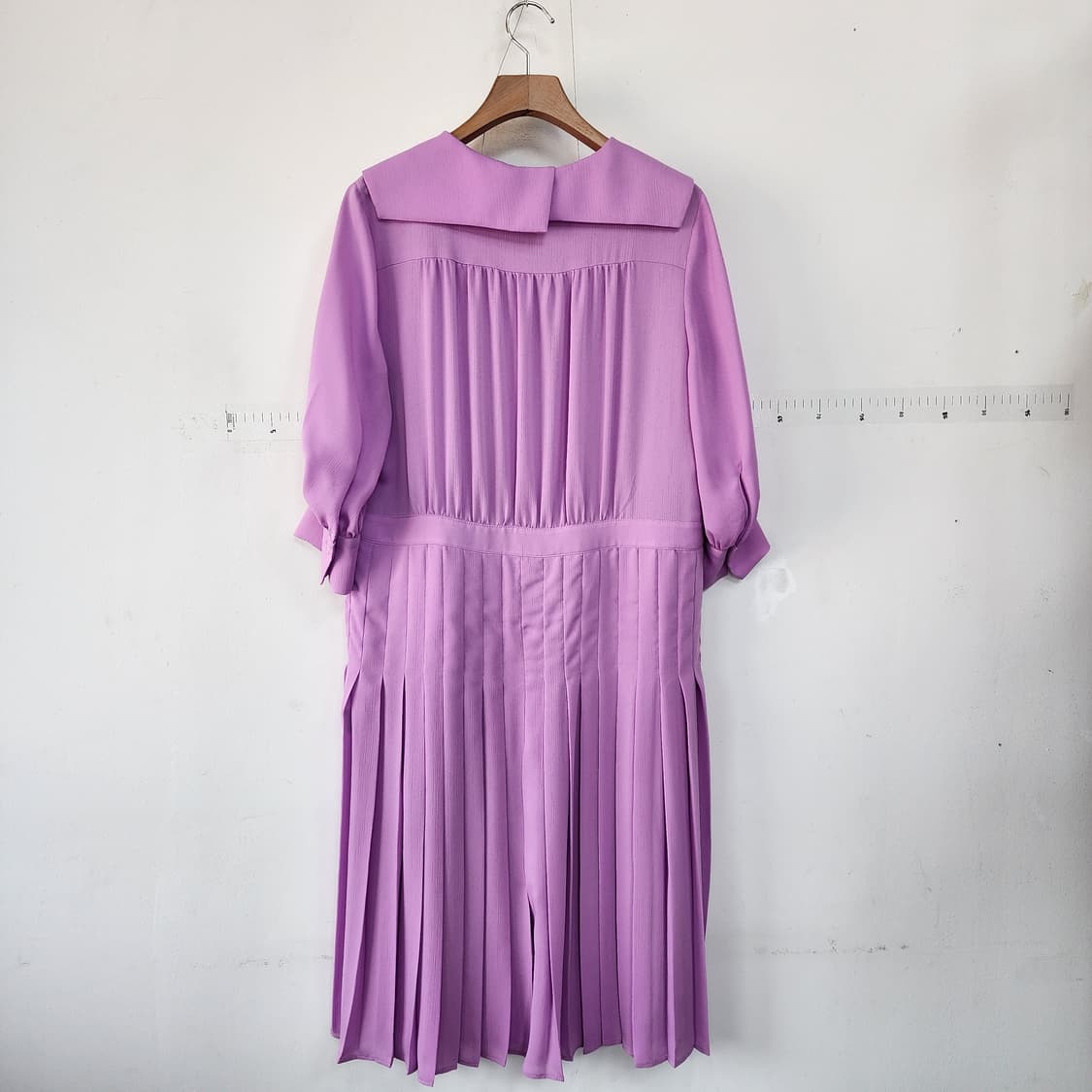 온앤온 보라색 플리츠 셔츠 원피스 상품이미지4