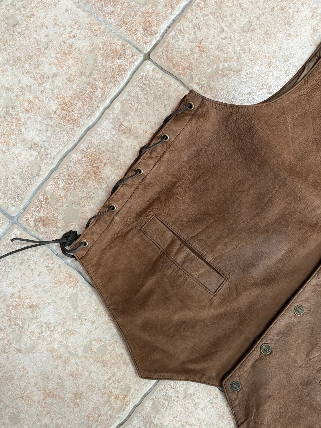 [3XL] High way brown leather vest 상품이미지4