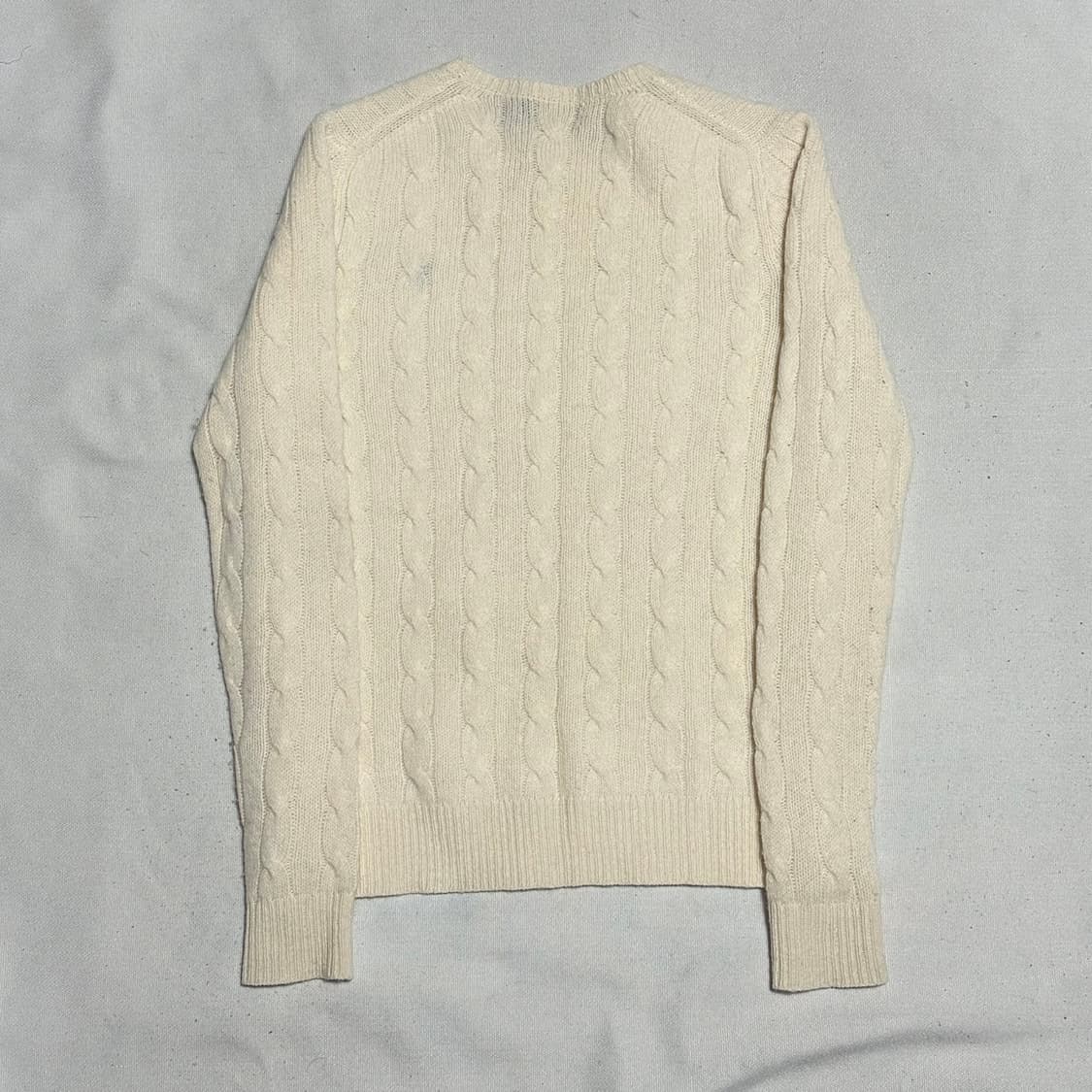 S 폴로랄프로렌 여성용 캐시미어 아이보리 케이블 니트 상품이미지3