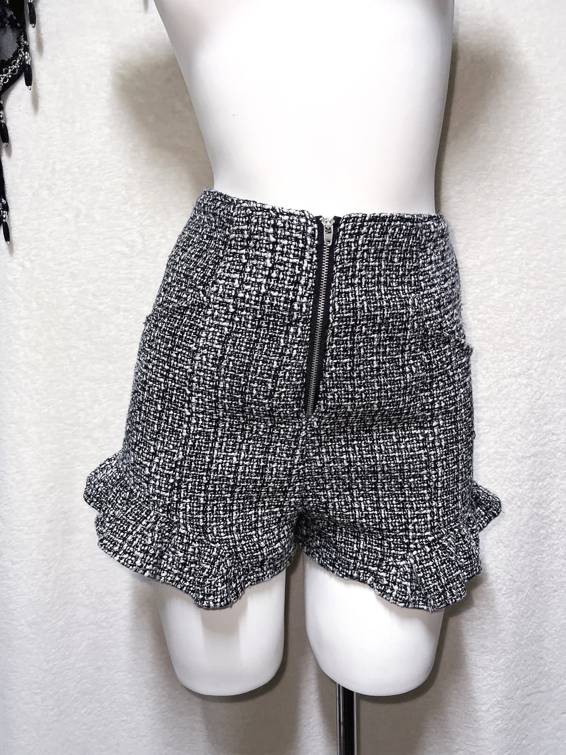 트위드 프릴 하이웨스트 반바지 숏팬츠 로맨틱갸루 로걀 오네 히메 양산형 상품이미지4