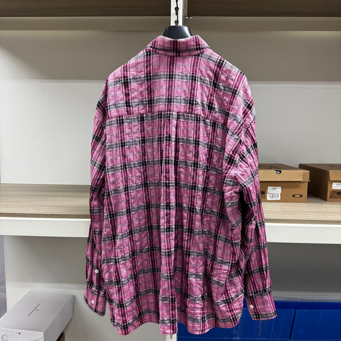 아워레가시 버로우드 셔츠 체크 핑크 48사이즈 상품이미지7