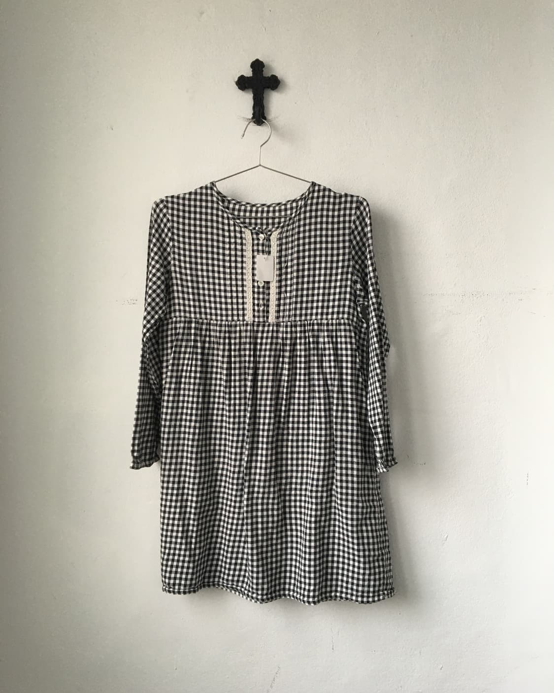 Check pattern blouse onepiece 상품이미지2