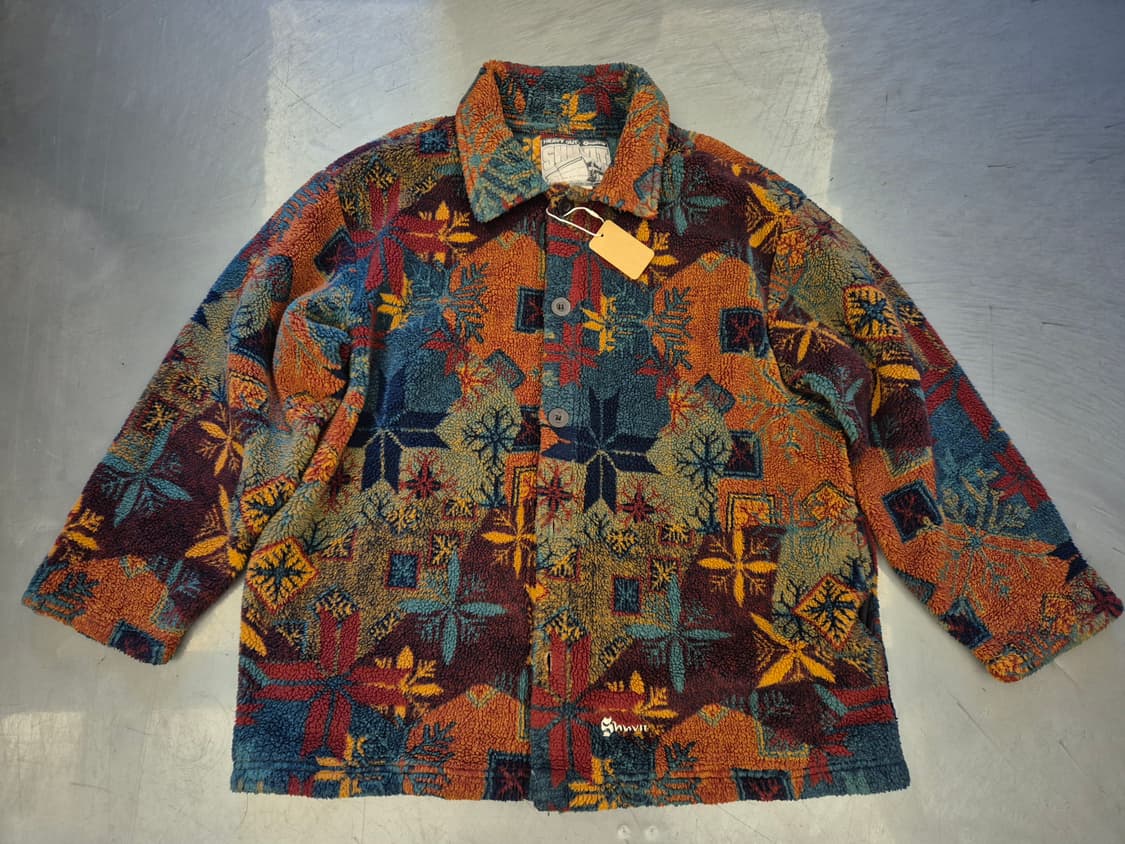 90s SHUVIT 네이티브 패턴 플리스 자켓 상품이미지1