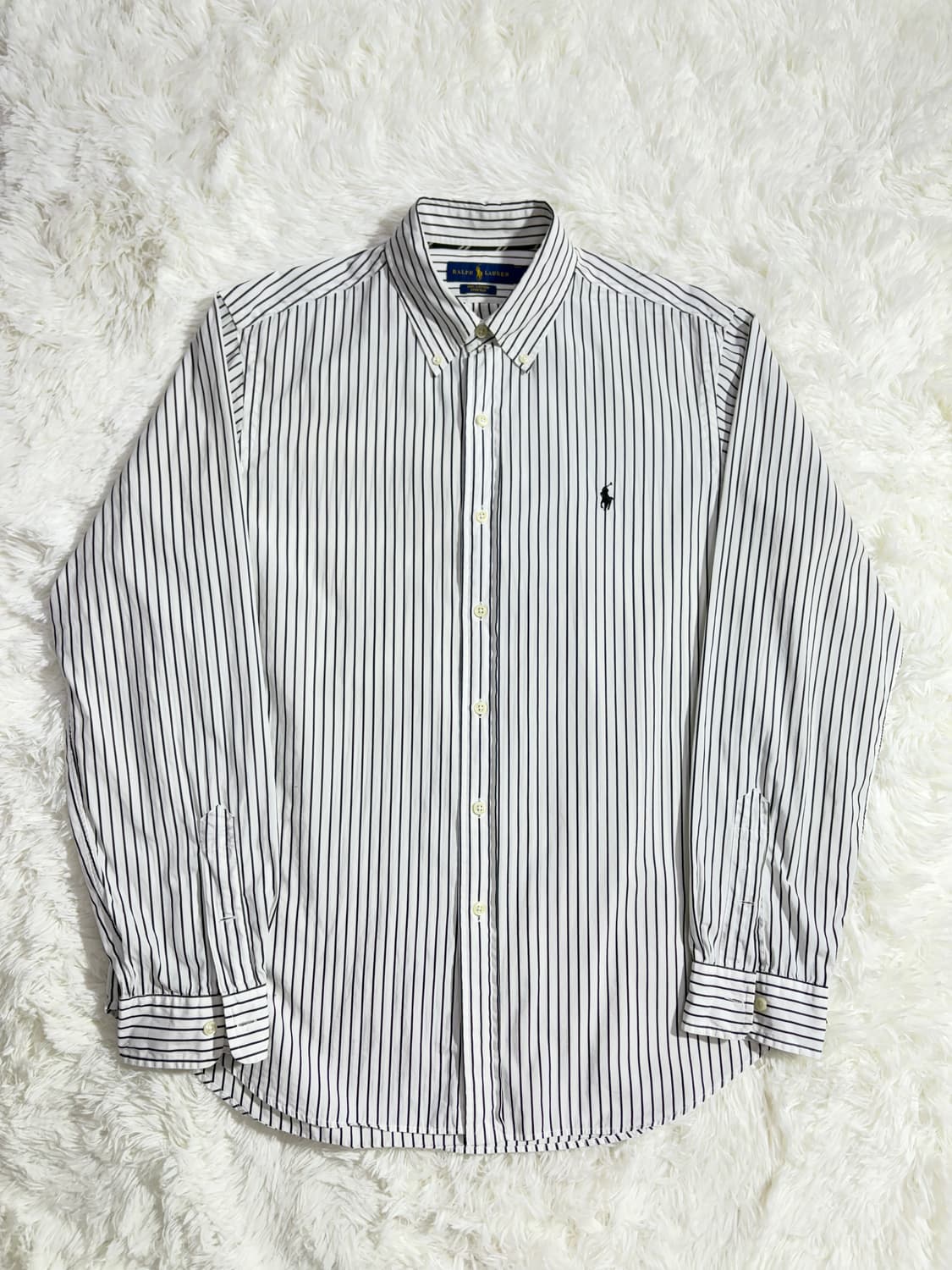 폴로 랄프로렌 블랙 화이트 오버핏 셔츠  상품이미지3