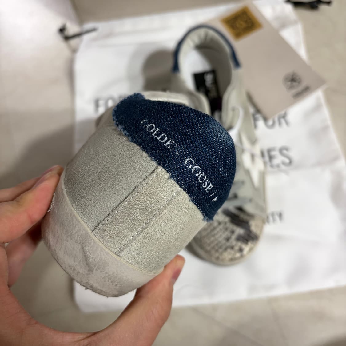 새상품(230)골든구스 슈퍼스타 스웨이드 블루 화이트 36 상품이미지5