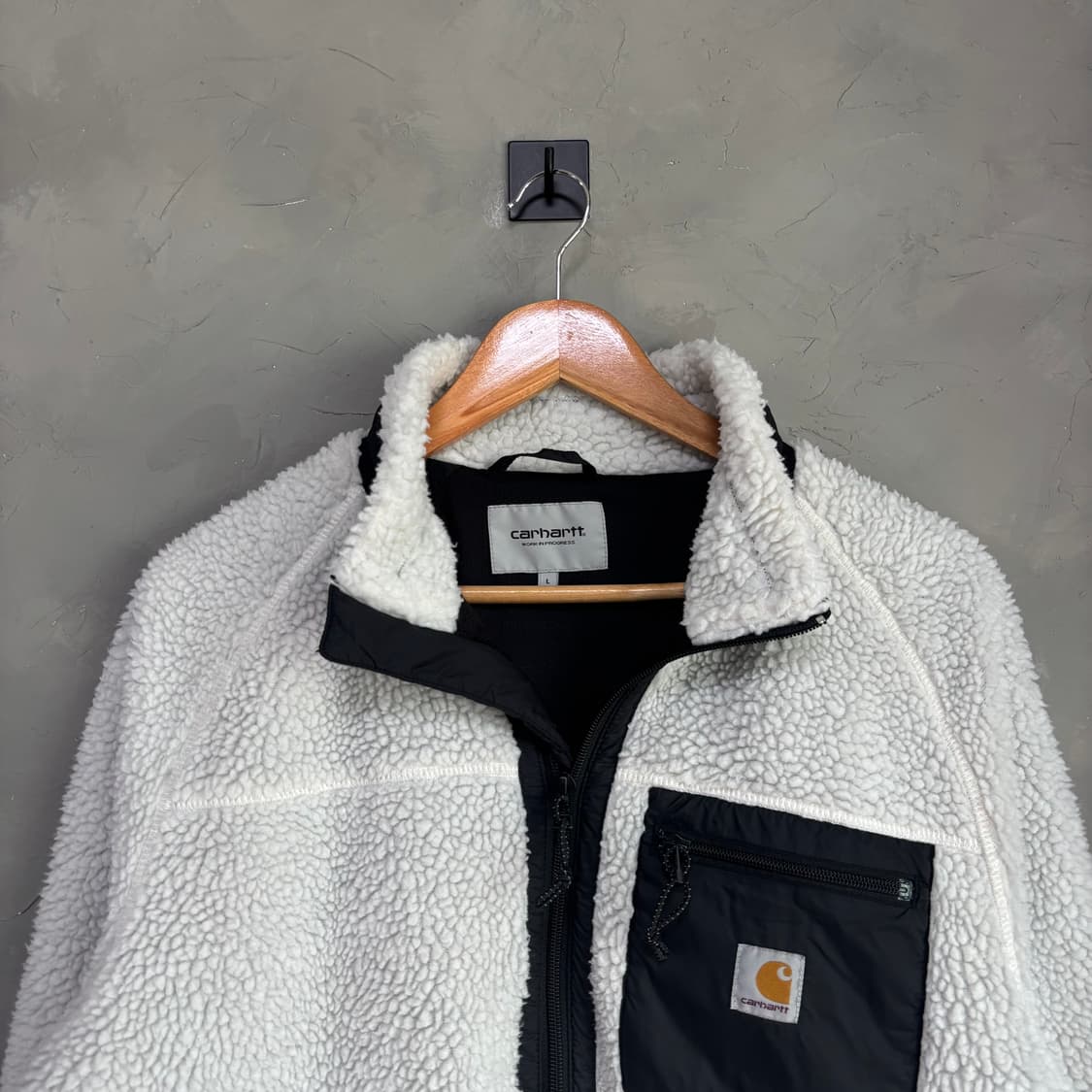 칼하트 wip 플리스 집업 화이트 상품이미지2