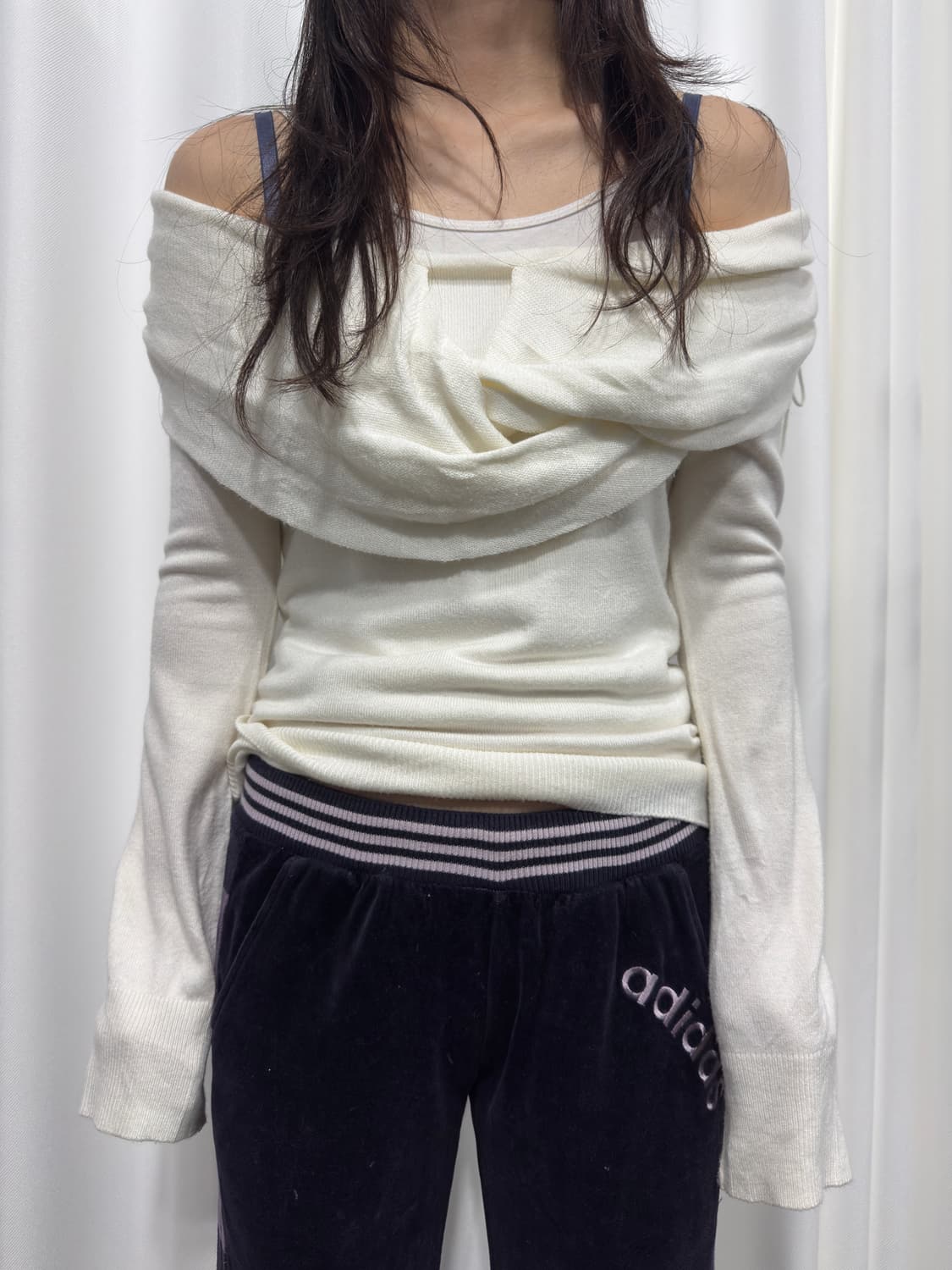 ozoc offshoulder knit top 상품이미지1