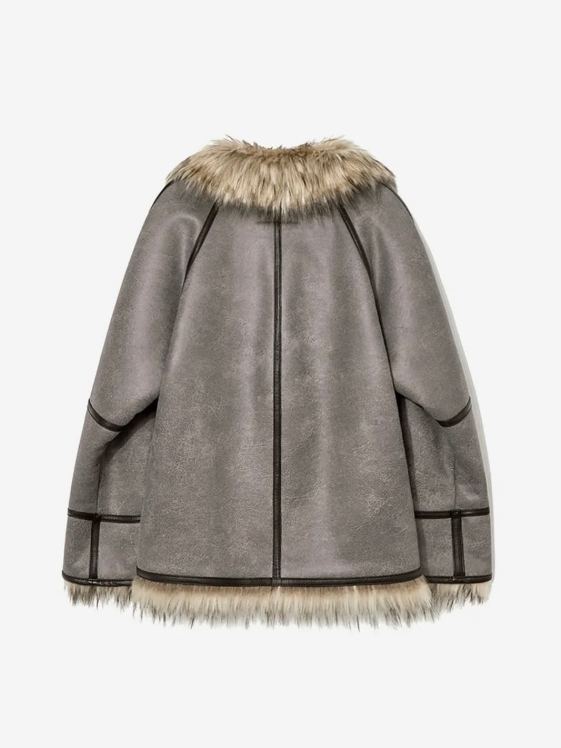 OPEN YY FAUX FUR REVERSIBLE JACKET BROWN 상품이미지3