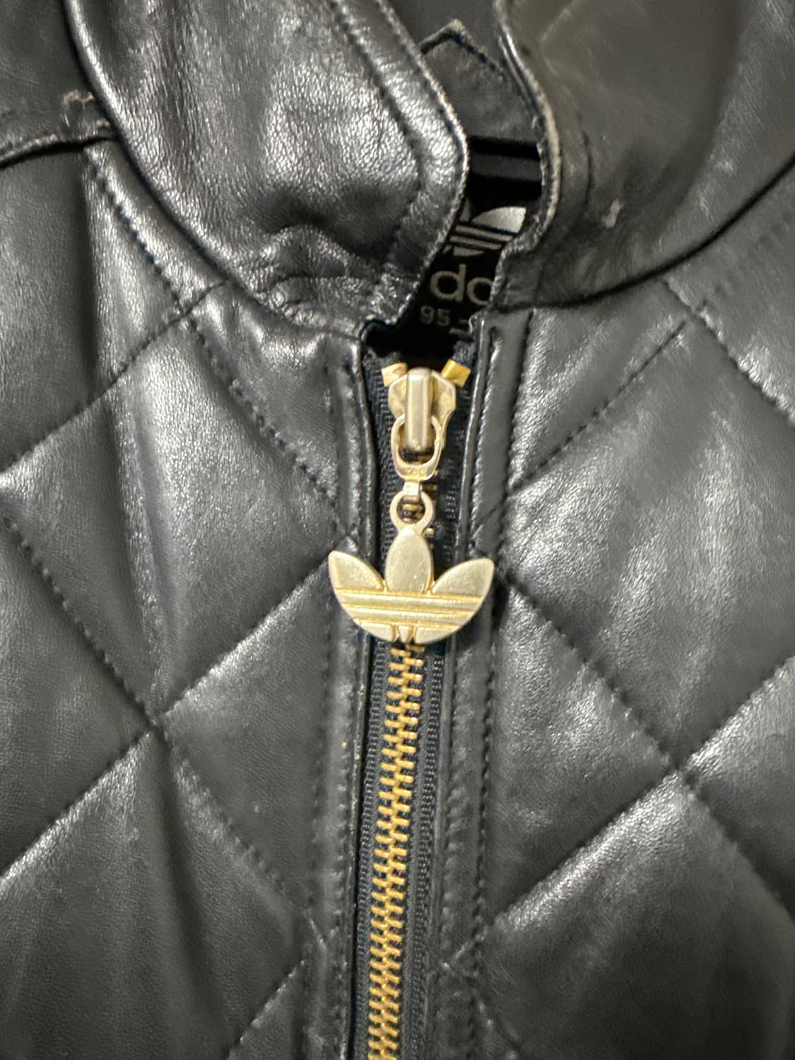 빈티지 아디다스 삼선 양가죽 크롭누빔자켓 상품이미지5