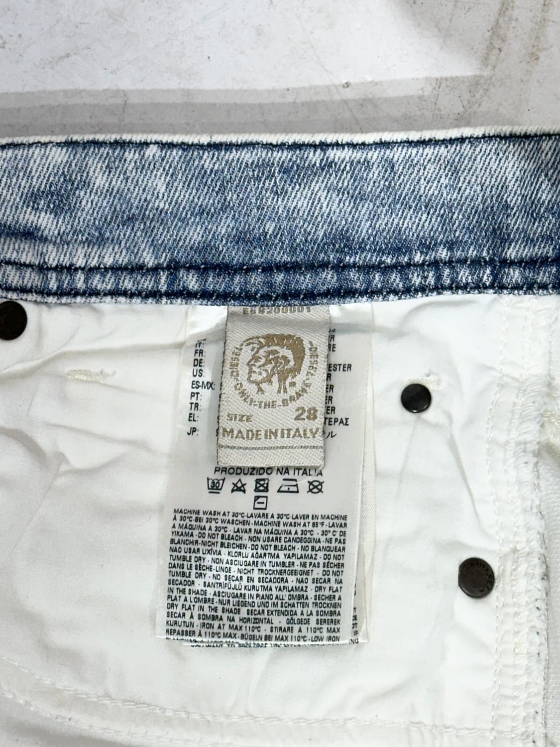 디젤 화이트 데님 투톤 아카이브 청바지 28 상품이미지7