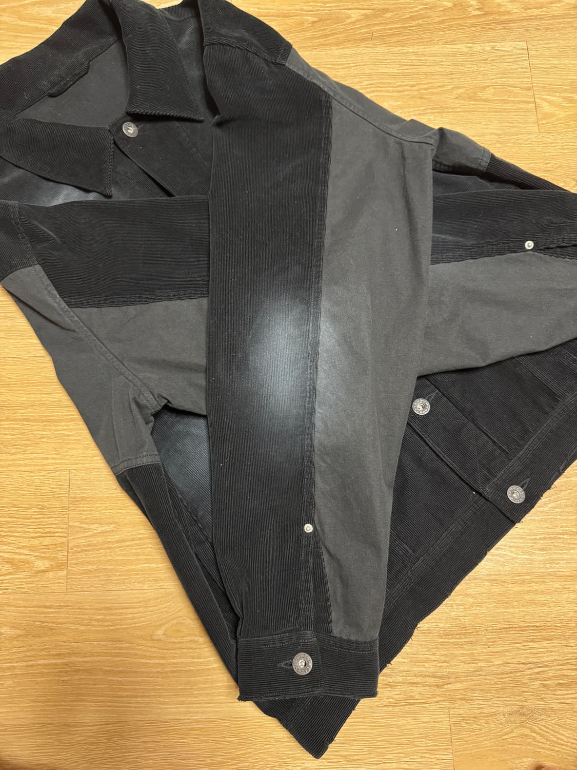 폴리테루 페이디드 트러커 자켓 코듀로이 블랙 (4) 상품이미지5