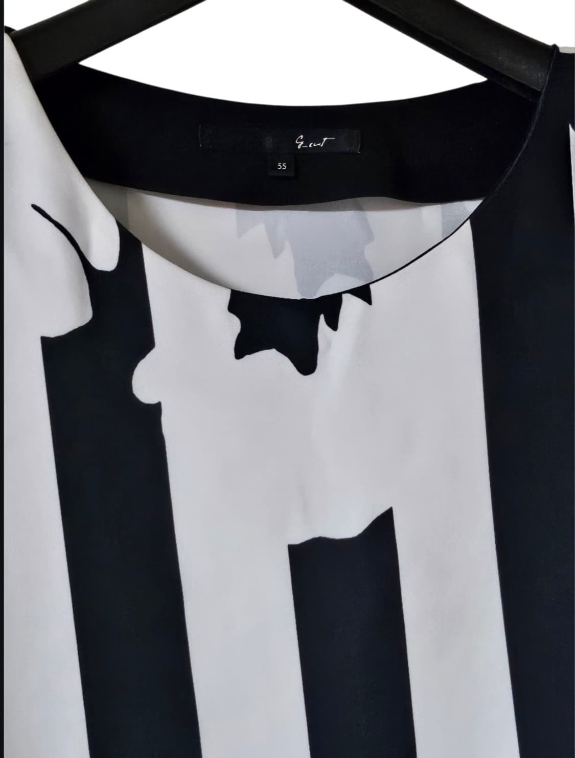 지컷 g-cut 블랙 & 화이트 크롭 블라우스 55 상품이미지4