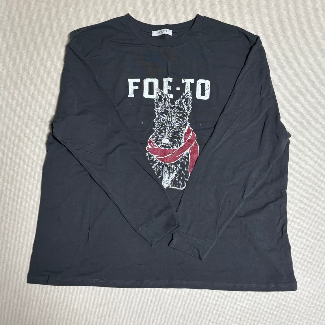 포에토 강아지 긴팔티 차콜 상품이미지2