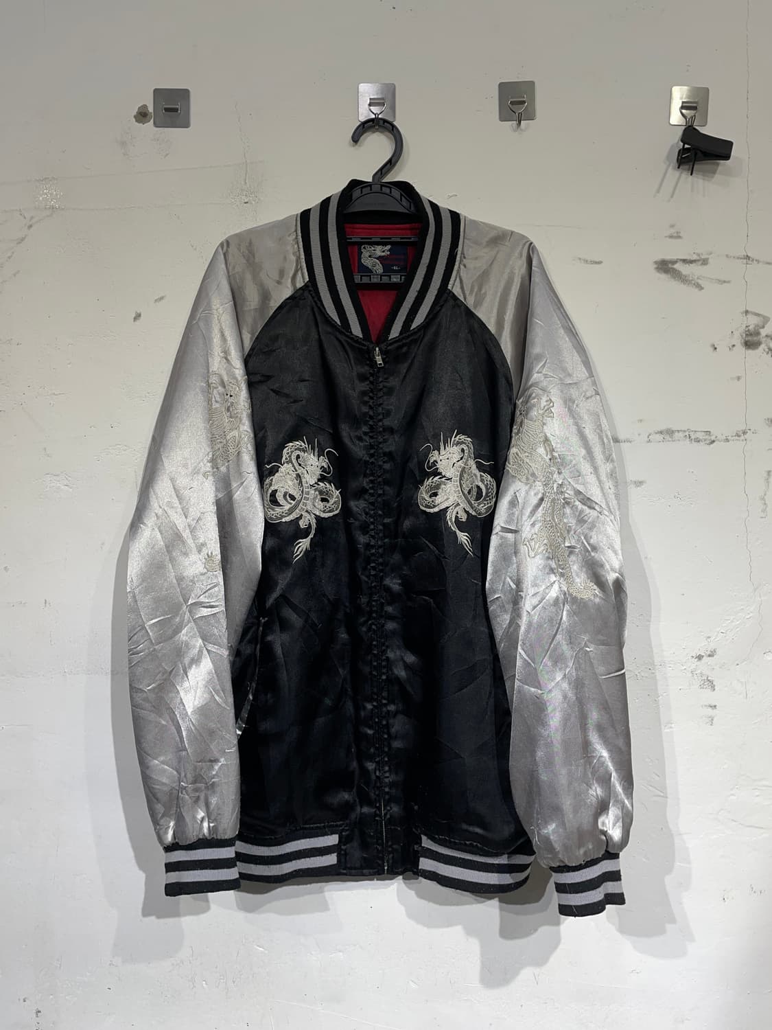 일본빈티지 오리엔탈 용 자수 빈티지 스카쟌 5L 상품이미지5