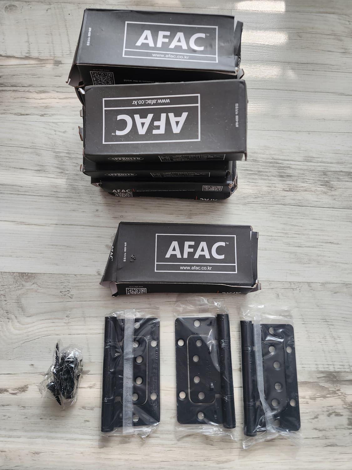 (새상품) AFAC 이지 경첩 블랙 팜. 나비 경첩 방문 도어 힌지 상품이미지2