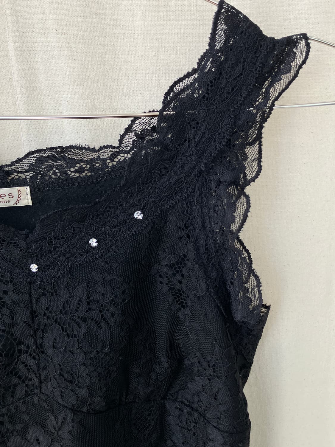 Axes Femme lace sheer bead sleeveless 상품이미지10