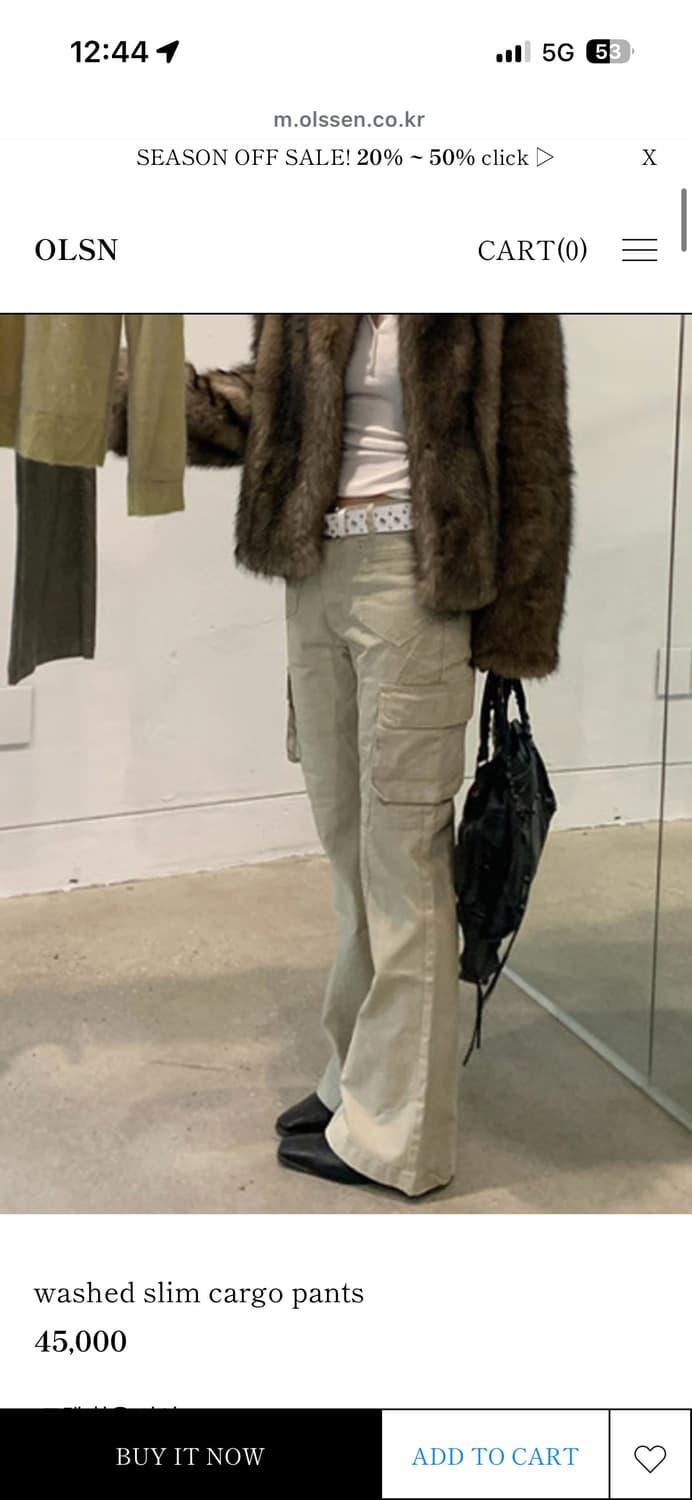 올슨워시드 슬림 카고 팬츠 (새상품) 상품이미지7