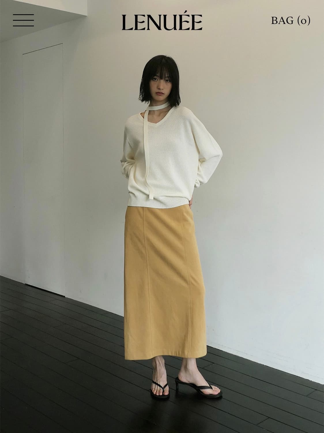 르누이 홀가먼트 Emillie scarf knit (Ivory) 상품이미지3