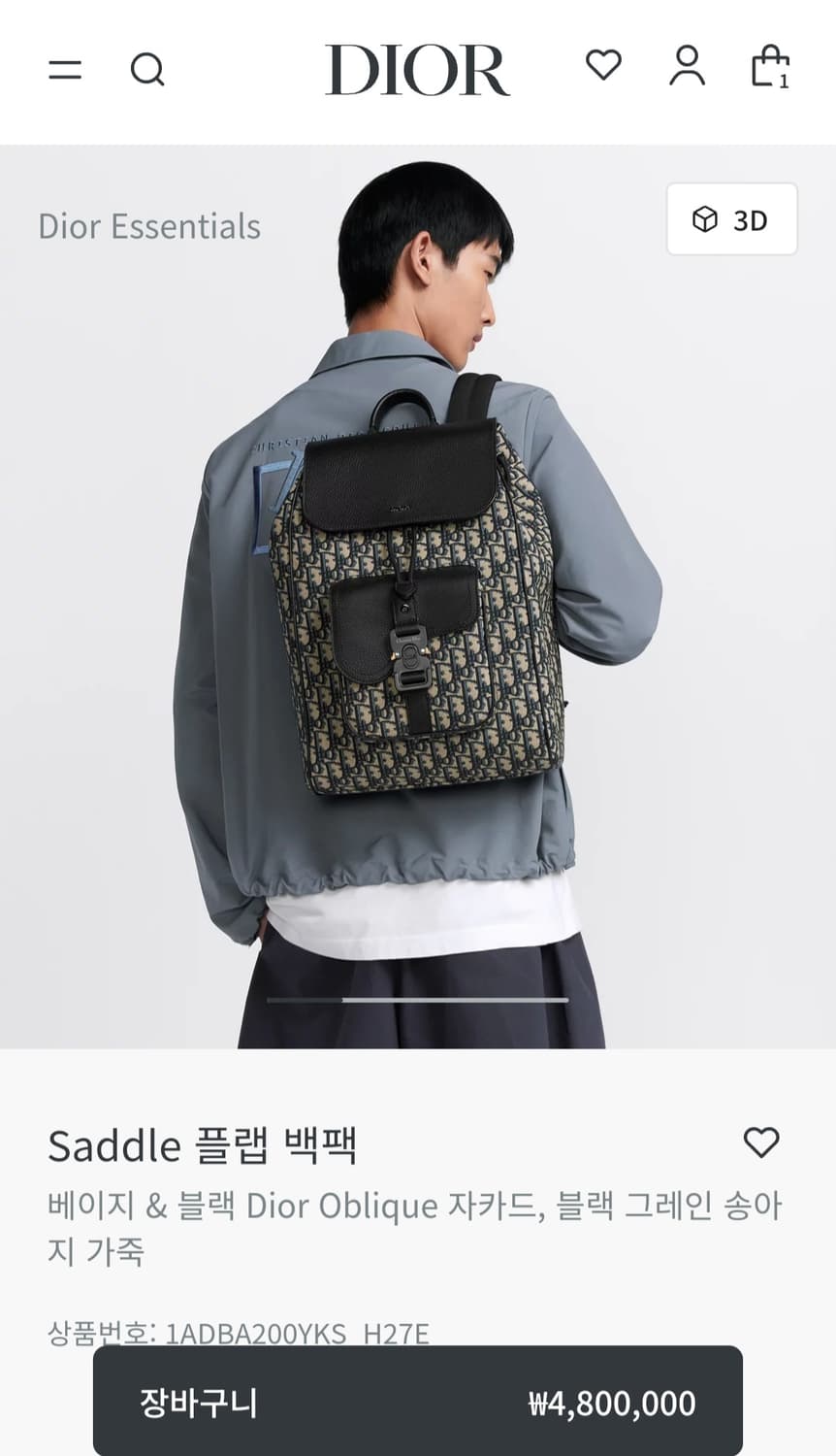 디올 오블리크 새들 버클 플랩 백팩 신형 25ss (새상품) 상품이미지2