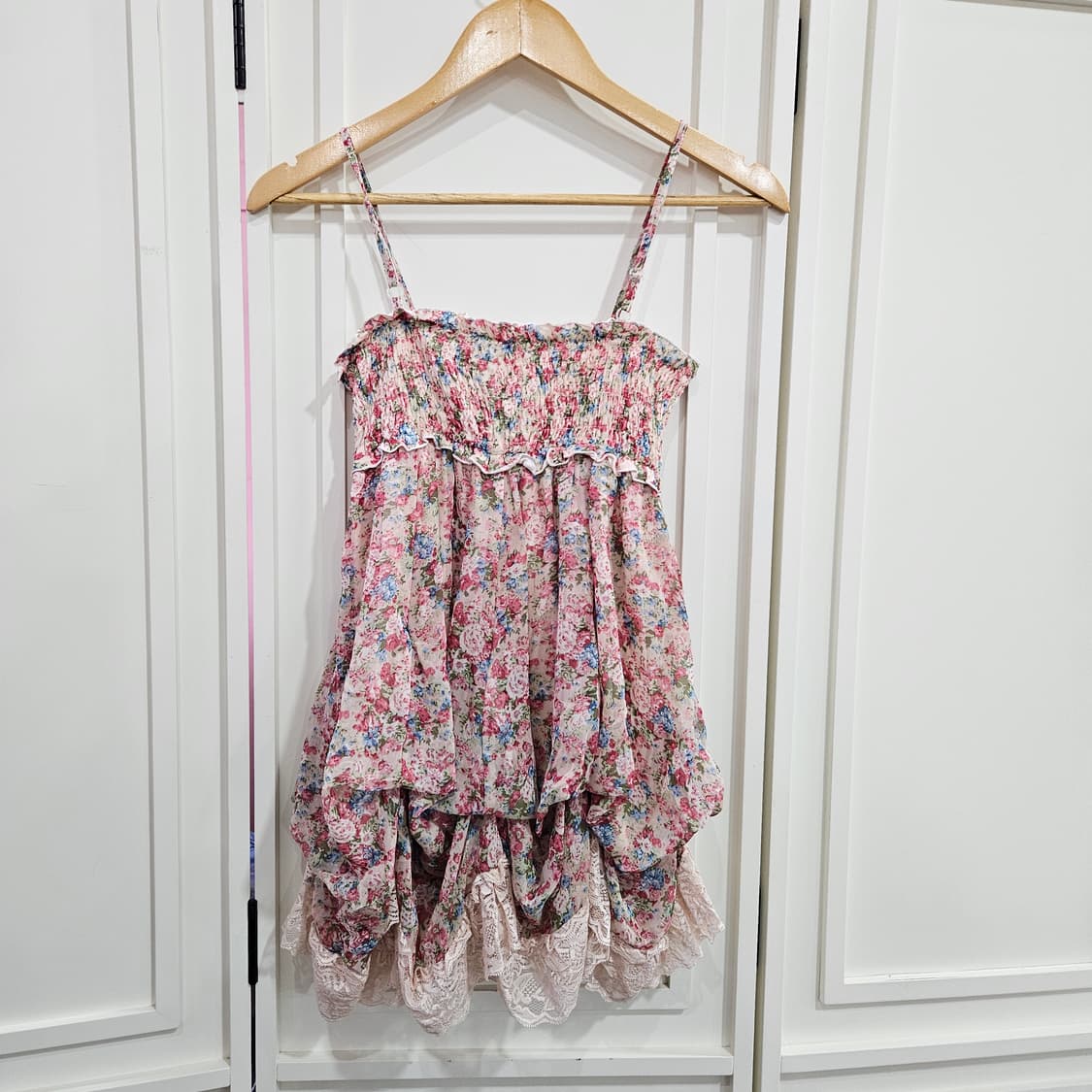 플라워 셔링 레이스 뷔스티에 원피스 상품이미지6