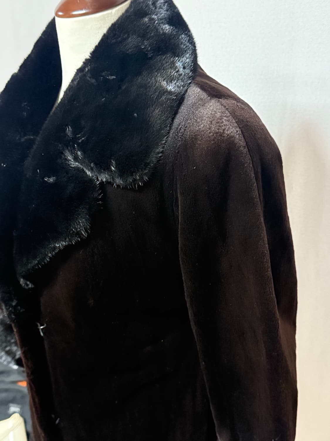 무배) 이태리 사가밍크 블랙 깎은밍크 벨트 퍼코트 상품이미지3