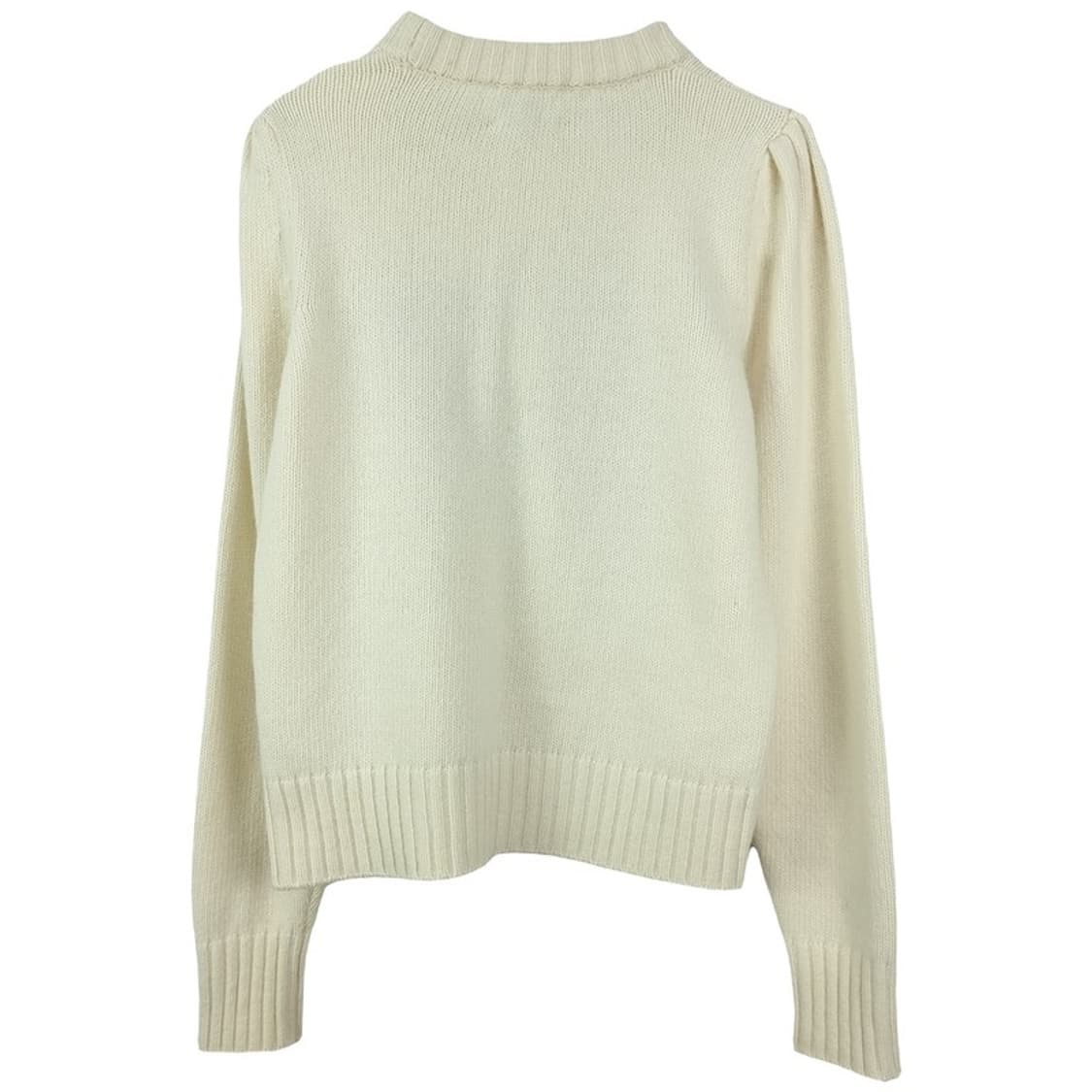 [가니] 레터링 빅로고 퍼프 슬리브 모크넥 니트 아이보리 P01584 상품이미지3