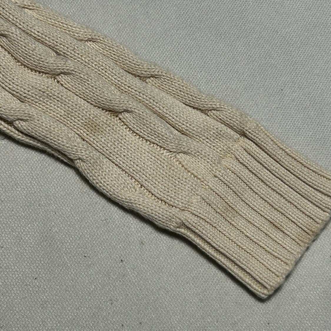 M 폴로랄프로렌 여성용 브이넥 오트밀 케이블 니트  상품이미지6