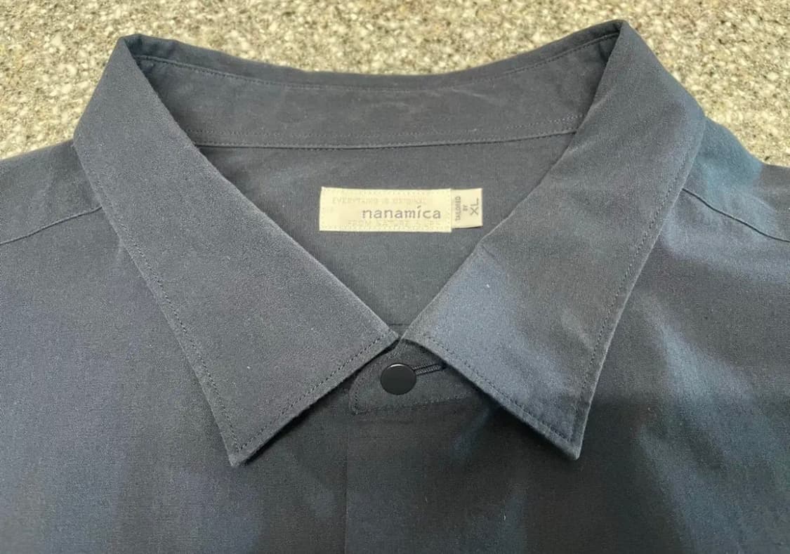 나나미카 레귤러 카라 윈드셔츠 반팔 다크네이비 XL 상품이미지5