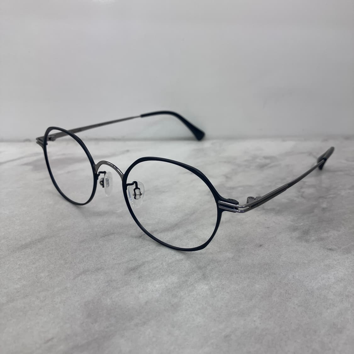 C70 크루세이드 Crusade 블랙 다각 오벌 메탈테 안경 상품이미지7