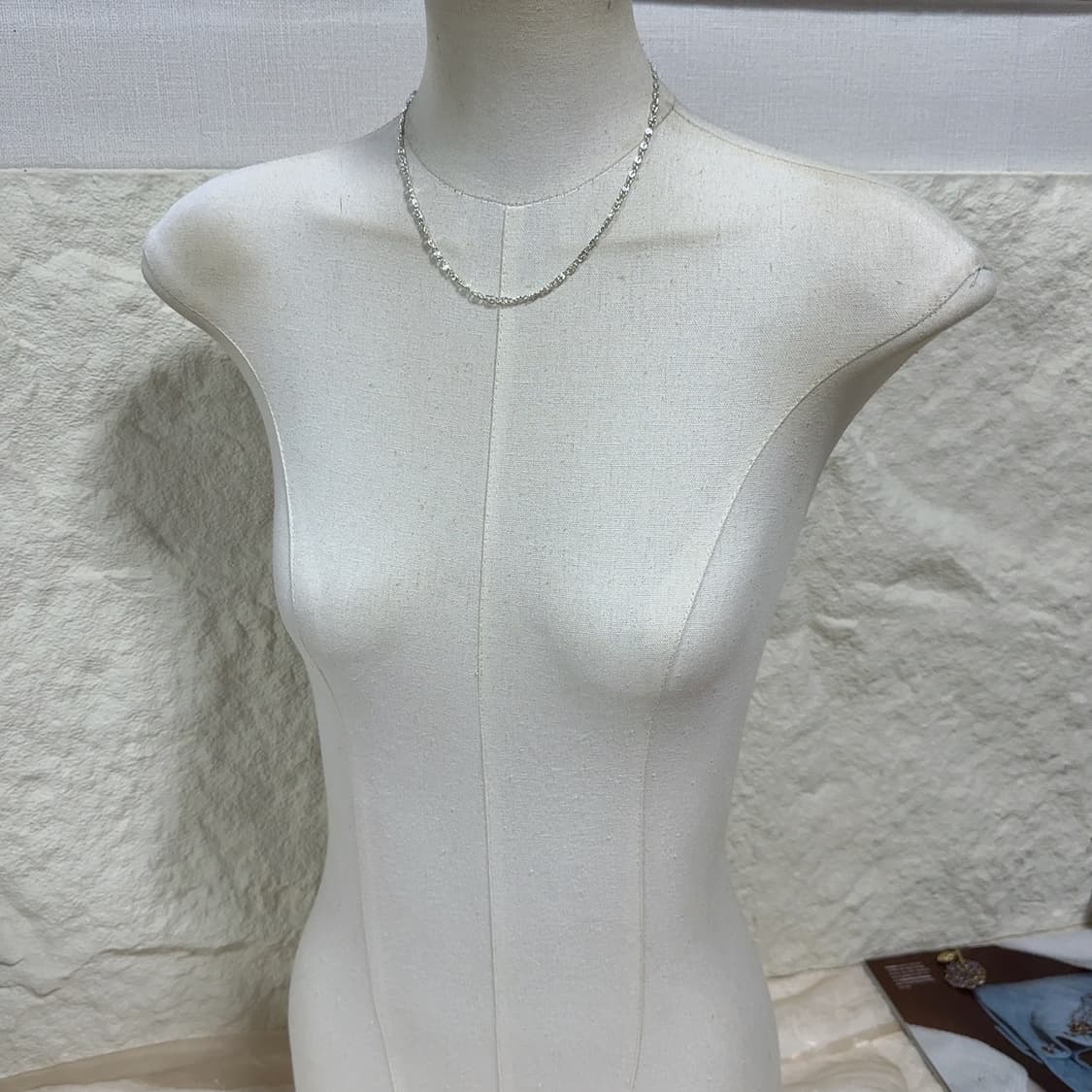 빈티지  마테 실버톤 ICNG 꽈배기 목걸이 상품이미지1