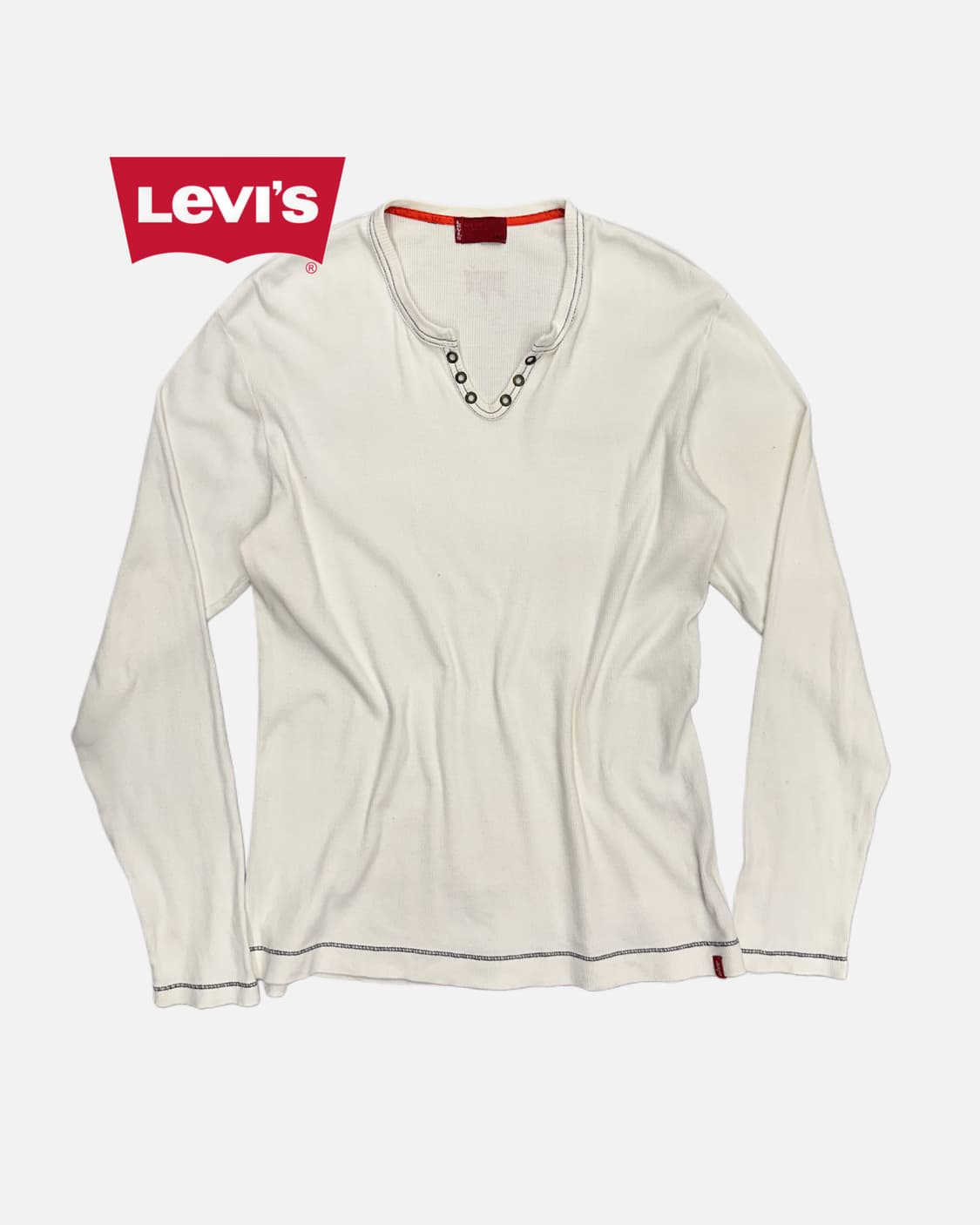 LEVI'S ribbed eyelet ivory t-shirt 상품이미지1
