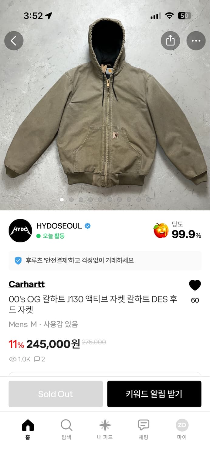OO's OG Carhartt J130 DES Active Jacket  상품이미지10