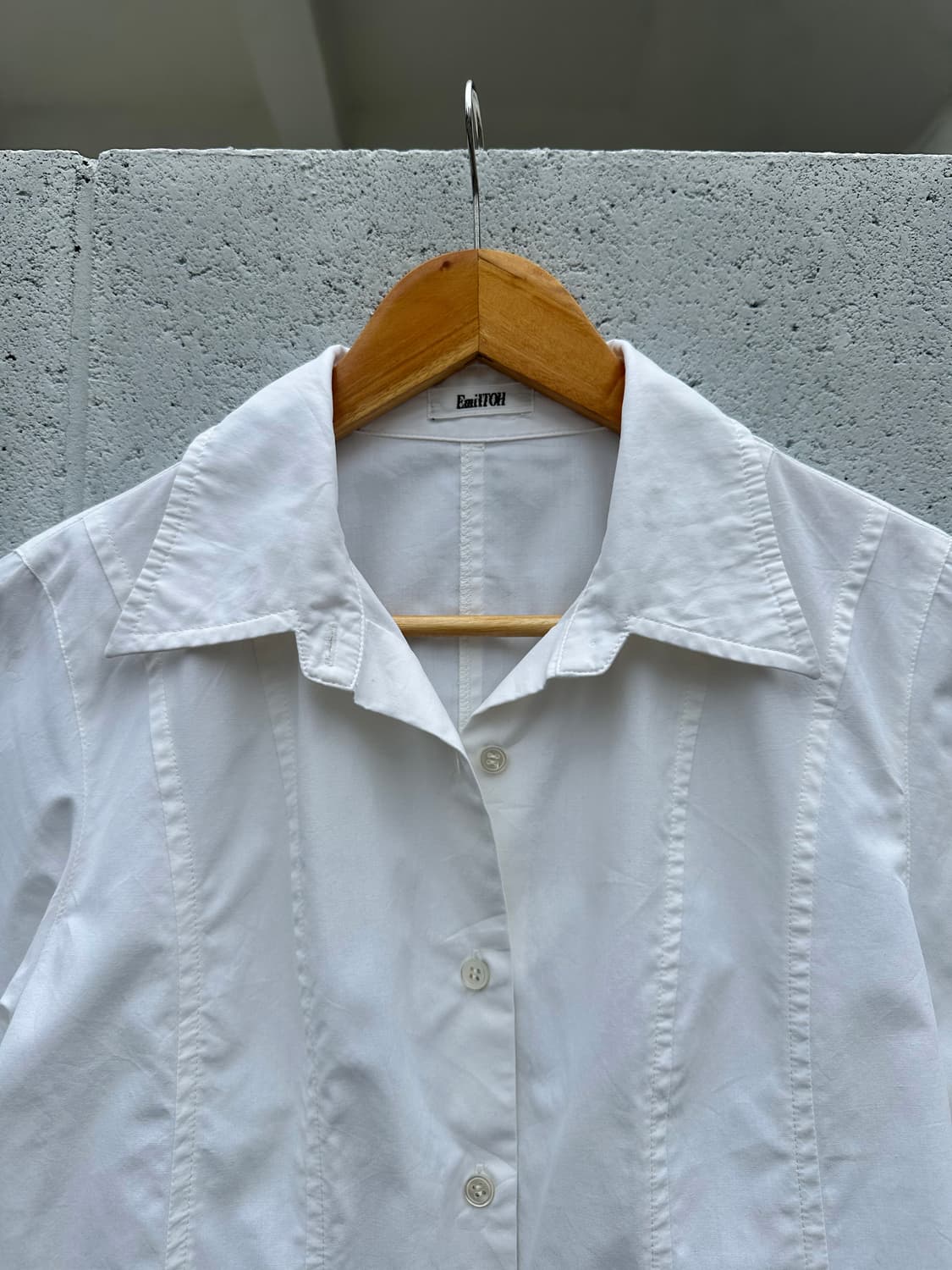 화이트 절개 라인 셔츠 상품이미지5