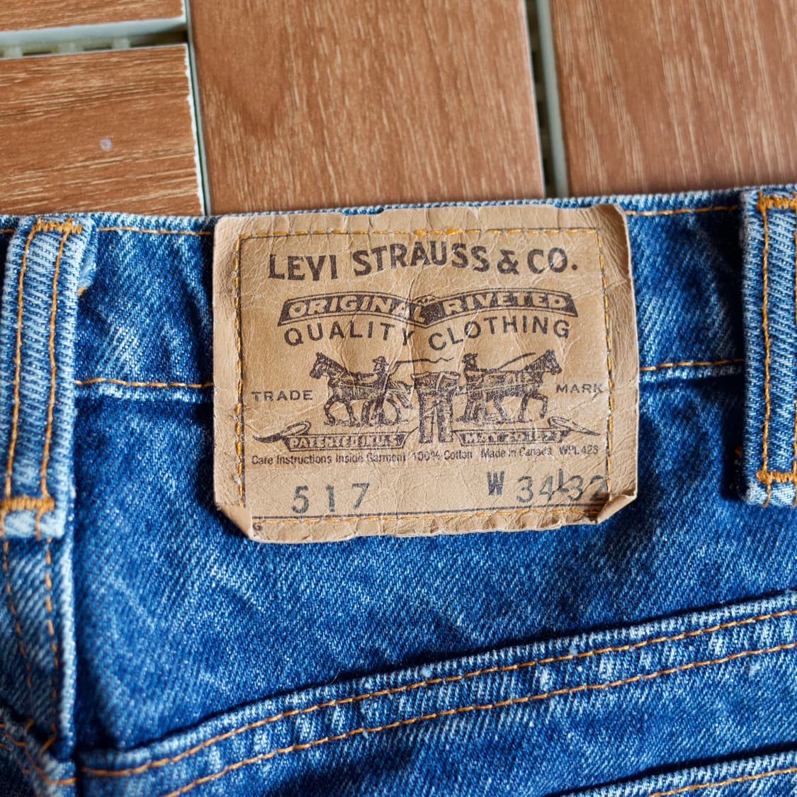80-90’s Levi’s 517 orange tab denim 상품이미지7