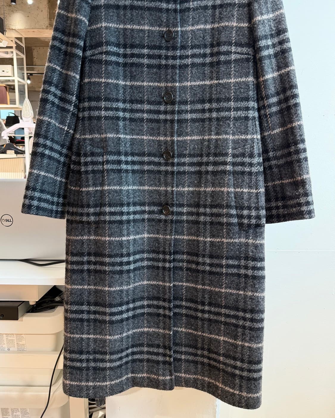 버버리 그레이 노바체크 울 롱 코트  상품이미지6