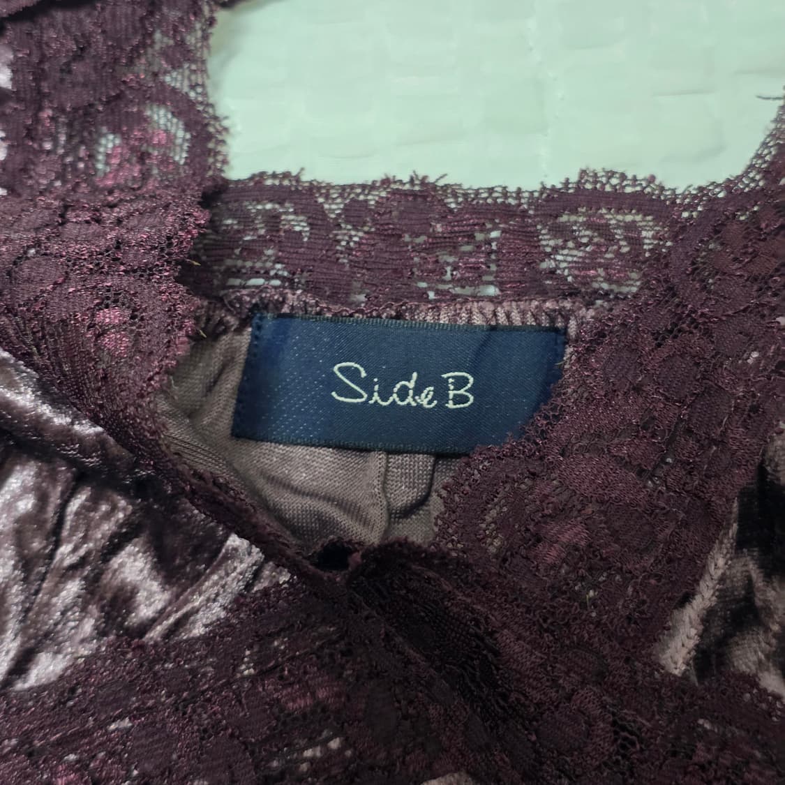 퍼플 오네갸루 벨벳 홀터넥 슬리브리스 상품이미지3