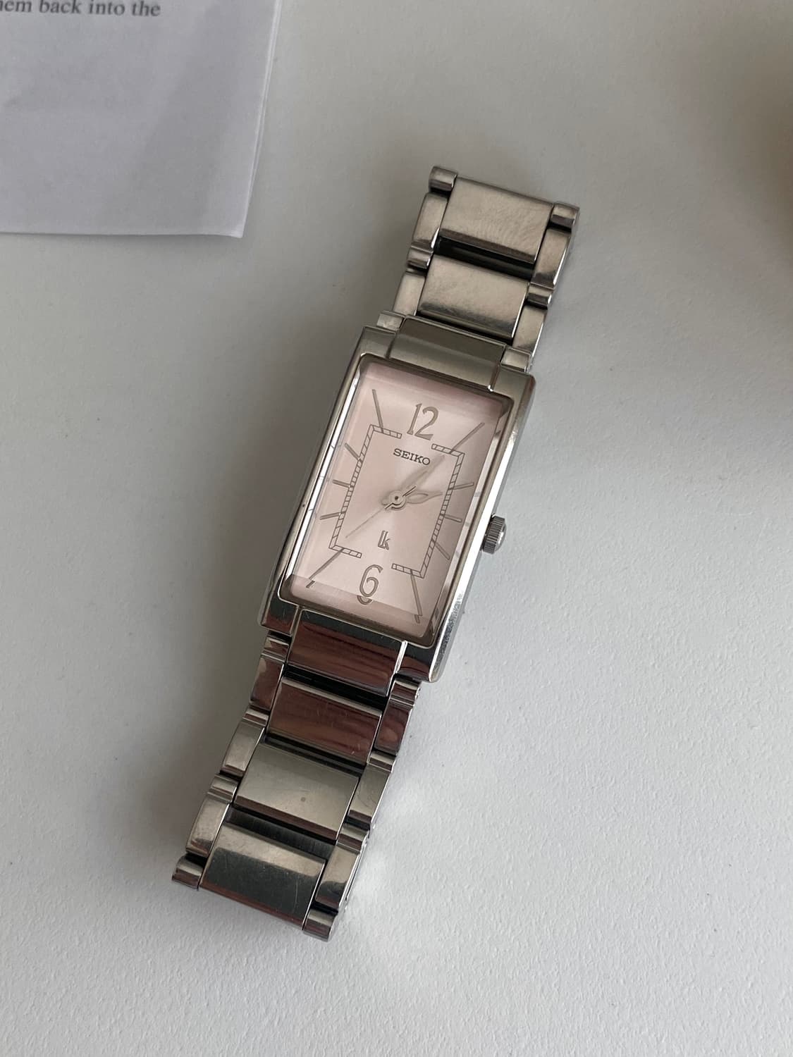 Seiko 세이코 lk 루키아 스퀘어 쿼츠 핑크 레이디스 상품이미지1