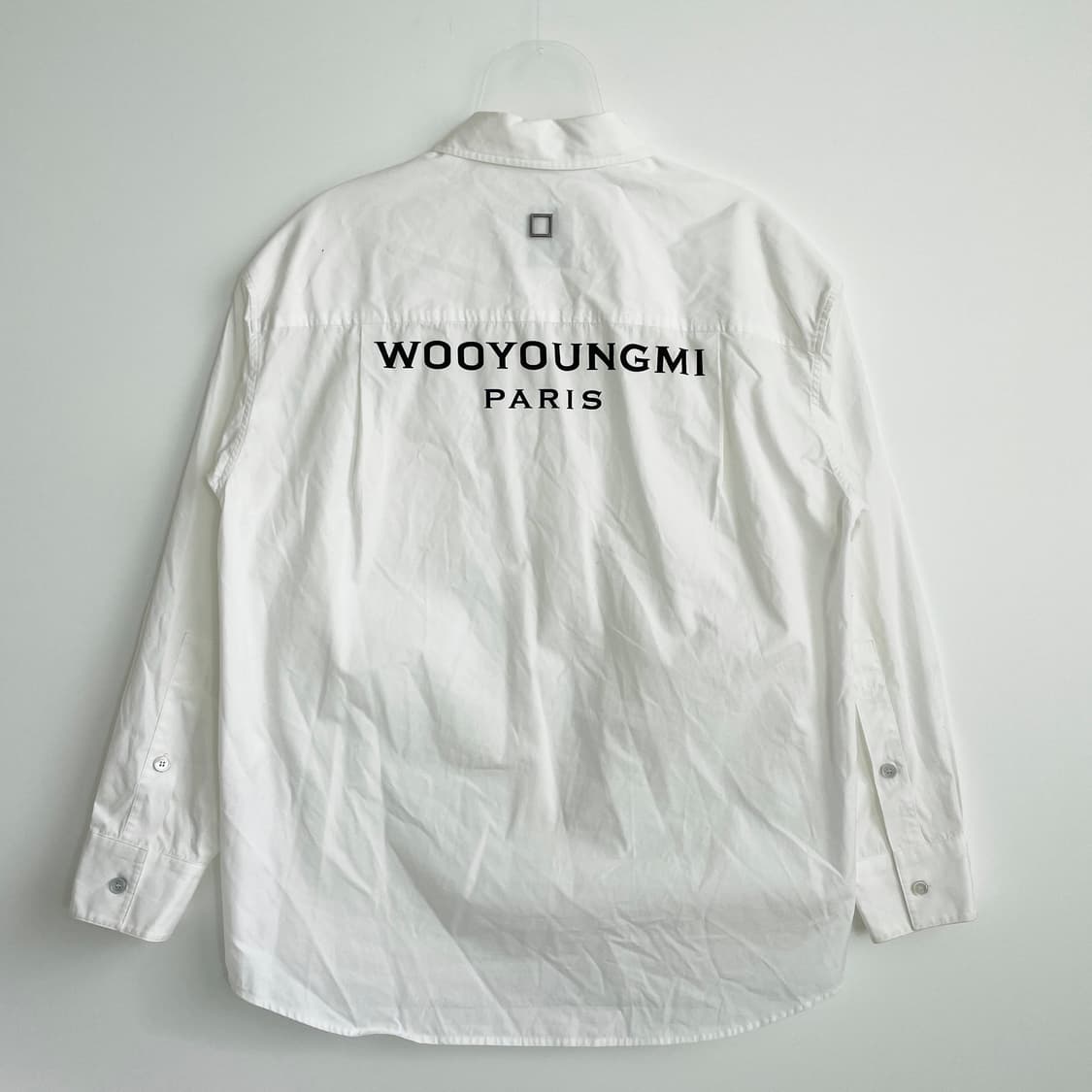 C1 우영미 화이트 체스트 포켓 스틸 로고 오버핏 코튼 셔츠 36사이즈 상품이미지3