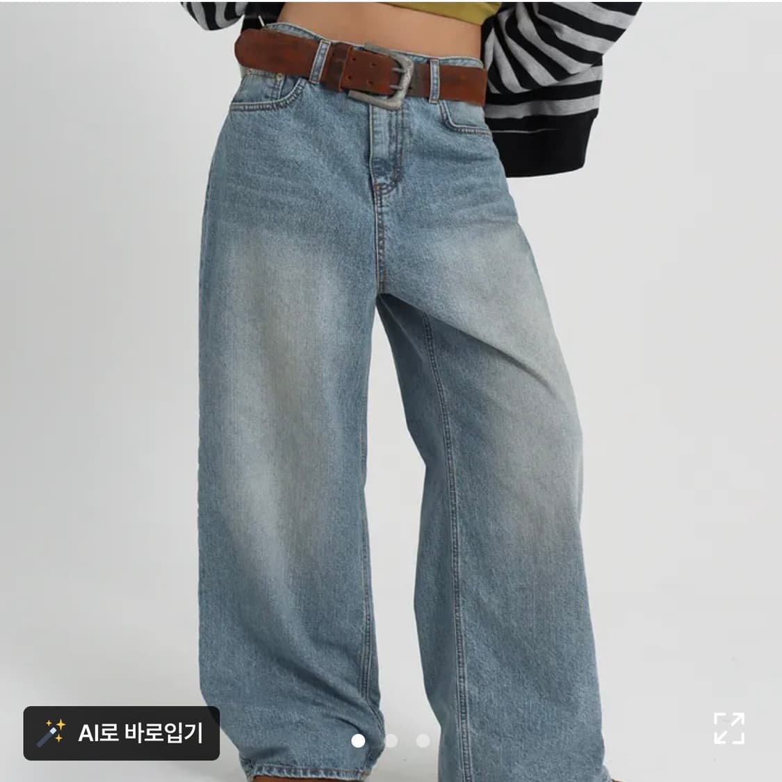 블랙업 와이드 청바지 m 상품이미지1