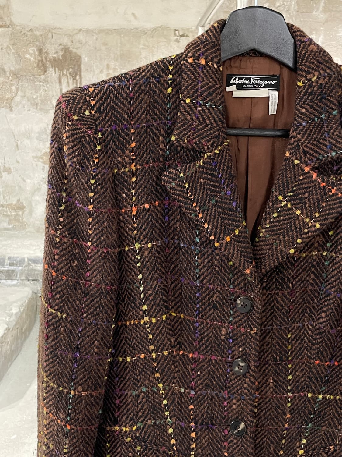 살바토레 페라가모 브라운 트위드 블레이저 자켓 상품이미지2