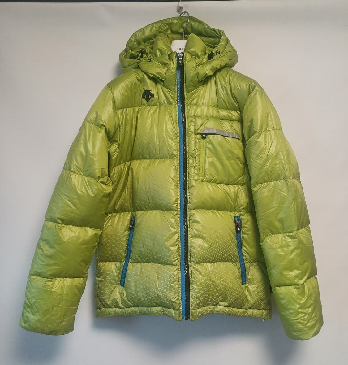 [정품] 데상트 구스다운 후드 패딩 / 여성 95 / 경량 다운 / 라임 상품이미지1