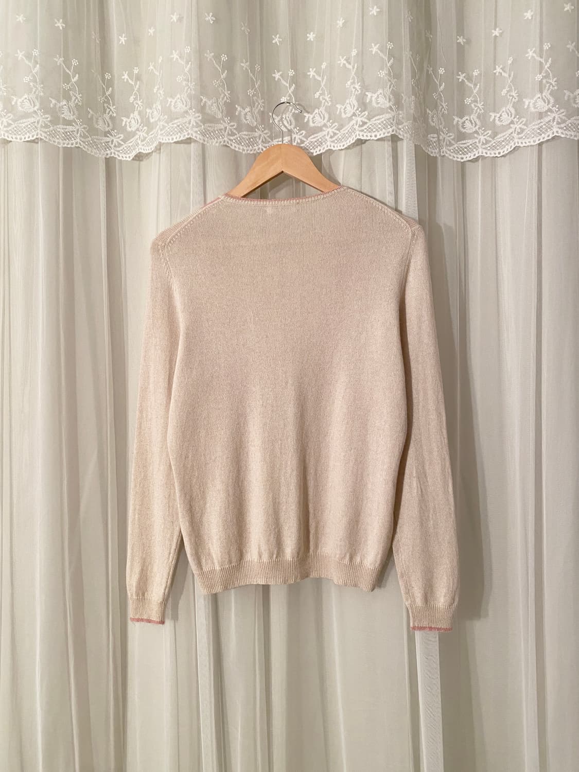 Pastel Pink Argyle Cashmere Cardigan 상품이미지5