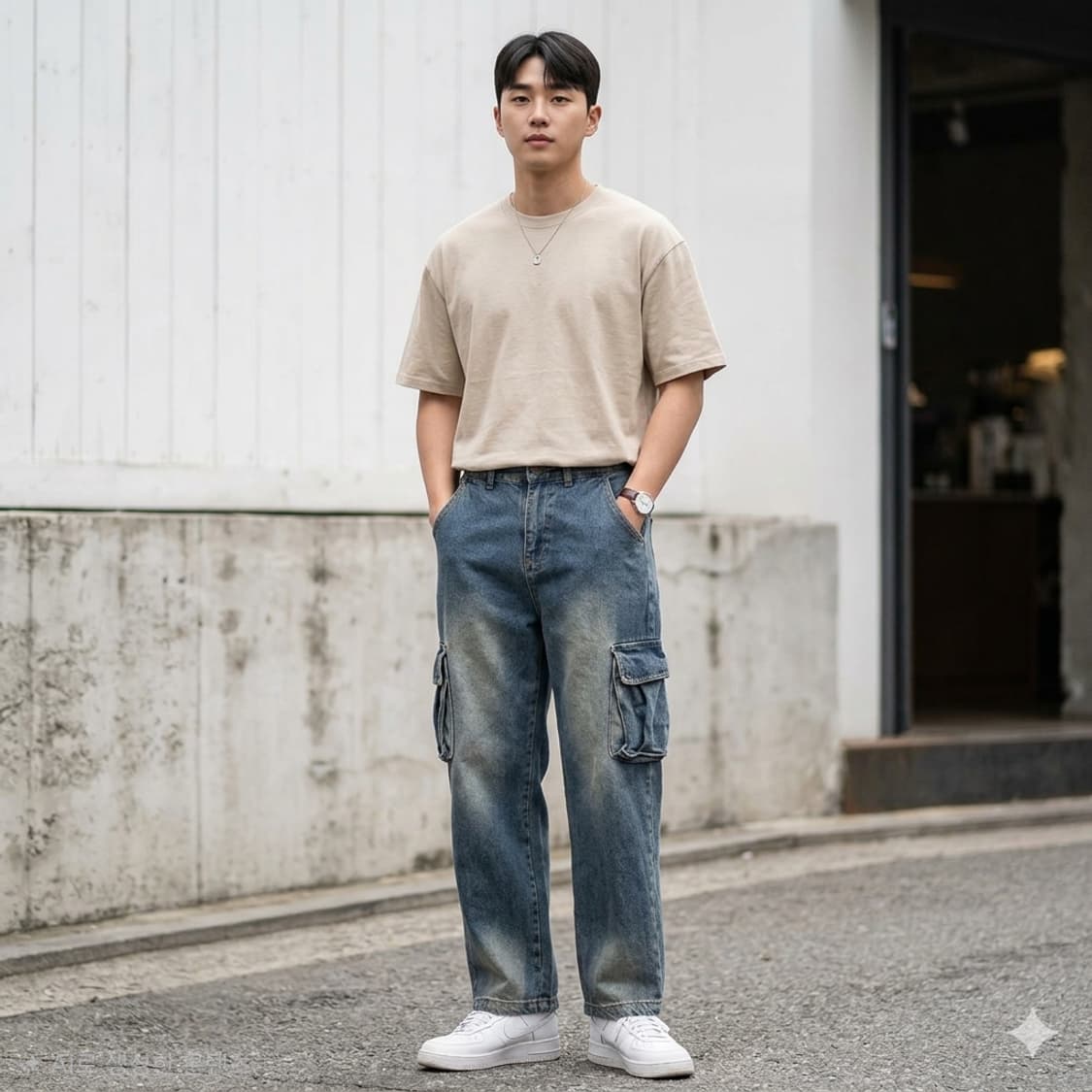 제멋[JeMut]  워싱 카고 데님 팬츠 상품이미지1