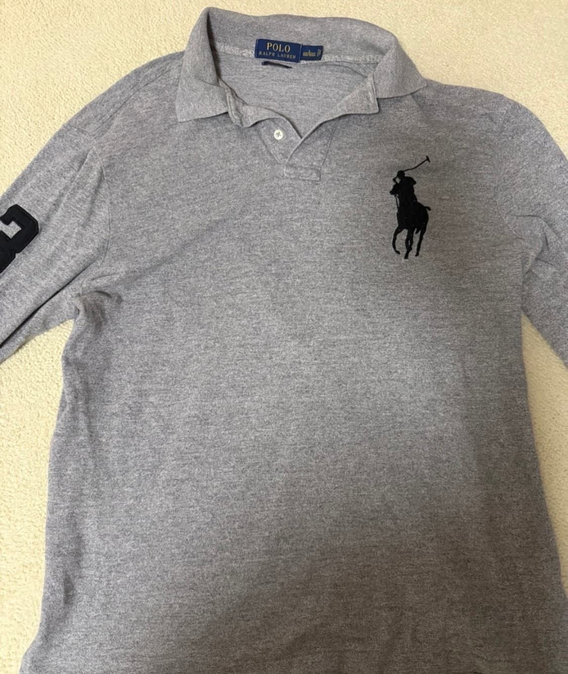정품 폴로랄프로렌 빅포니 그레이 카라 슬리브 L사이즈 상품이미지1